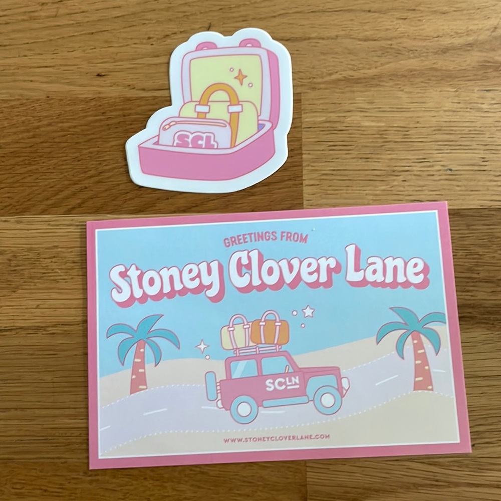 Stoney Clover Lane Postcard and sticker set